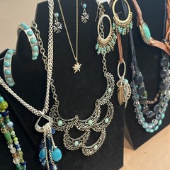 Jewelry Lot Faux Turquoise Blue Southwestern Style Necklaces Bracelets Earrings