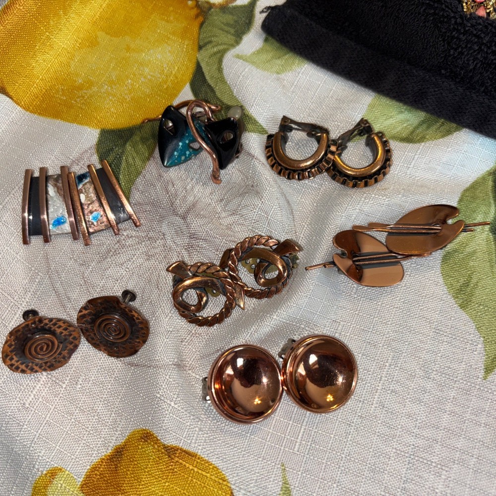 Matisse Renoir Rebajes Alpaca Copper Jewelry 7 Sets Earrings 1 Not Marked 1 Brok