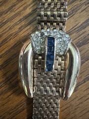 Vintage Rare Signed Kreisler Buckle Bracelet In Gold Tone