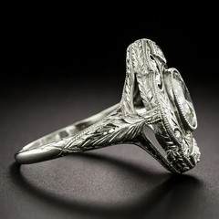 Art Deco Style 1.00Ct Cushion-Cut Lab-Grown Diamond Ring In 14K White Gold FN
