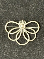 Vintage Signed B Sterling Silver Modernist Abstract Artisan Pin Brooch