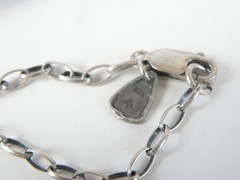 Silpada Sterling Silver 925 Rustic Boho Abalone Rolo Chain Link Necklace