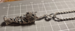 JTV Off Park Collection Crystal Tiger Pendant Necklace & Stud Earrings Set