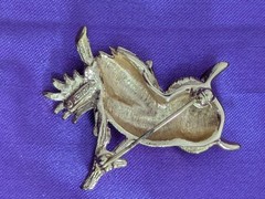 Vintage Monet Signed Green Eyed Owl Brooch