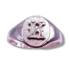 Initial Letter K Signet 925 Sterling Silver Child Baby Pinky Ring Size 3.25
