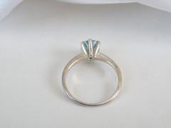 Vintage Sterling Silver 925 Heated Natural Blue Topaz Solitaire Ring Size 8