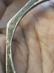 VTG 1930s Engraved Scroll Octagon Shaped Bangle Bracelet Opens W/ Chain