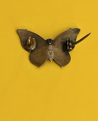 Marius Hammer Butterfly Brooch 930 Silver Blue Enamel Norway Norwegian REPAIR