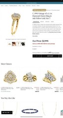 Vintage .65 ct. t.w. Diamond Cluster Ring in 14kt Yellow Gold. Size 7