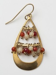 vintage gold-tone teardrop dangle earring mid-20th century (1950s–1970s style).