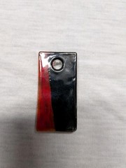 Vintage Rectangle Resin Pendant Black Red Gold Abstract Craft Jewelry Pendant