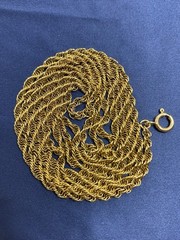 Vintage 1/20 14K Gold Filled Rope Chain Necklace 37-1/2” Long Flapper Opera 9g