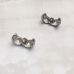 Vintage Clip On Earrings Two Tone Reversible Magnetic Hoops Silver/Gold Tone