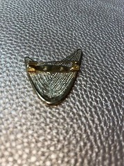Vintage Gold and White Enamel Abstract Brooch