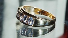 10k yellow gold ring 1.00ct natural tanzanite size 6 band vintage 2.15gr N3511