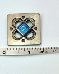 Vintage Pewter Broach Pin Rune Tennesmed Sweden Collectible blue 1950-1970 Rare