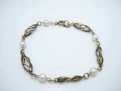 Vintage Gold Filled 5.2mm Pearl Bracelet 7.5″