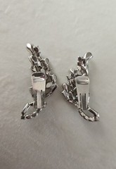 1950’s Ear Climbers Clip On Earrings Clear Rhinestone 2″