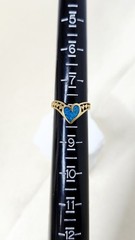 Vintage Gold Tone Heart Shaped Turquoise Ladies Ring Marked 88 – Size 8