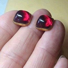 3pc Vtg Swank signed Blue Rivoli Lucite Bullet Back Cufflinks Red & Textured Lot