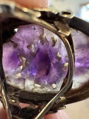 Vintage Hand Carved Amethyst Channel-Set Ring Size 6.25 Art Deco