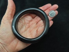 Vintage Black Lucite Irregular Shaped Lucite Chunky Bracelet