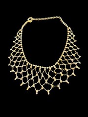 Vintage Retired Kirks Folly Rhinestone Crystal Bib Necklace Silver Tone 15”
