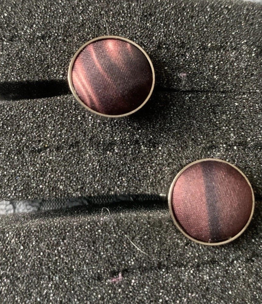 Vintage Brown/ Black Pattern Fabric Cuff links