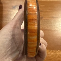 Handcraft Horn Bone and Wood Bangle Bracelet 3 Inch Wide #E284