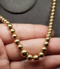 FA9637 Vintage Gold Filled Smooth Ball Beaded 16″ Necklace