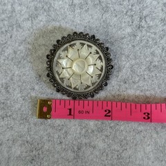 Vintage Jerusalem MOP Star Brooch 935 Silver Brooch plus 9 Brooch Costume Lot