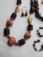35x Vtg-Now Chunky Mixed Jewelry Lot – Wood Bone Stones Tribal Necklace Earrings