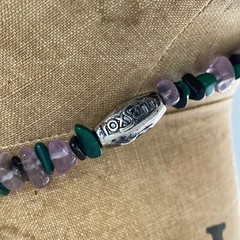 Roxsann Signed Bohemian Natural Stone Statement Beaded Necklace