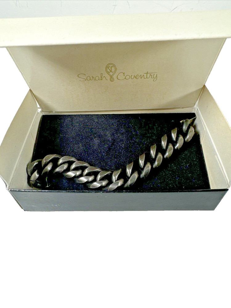 NEW OLD STOCK 1970s Sarah Coventry 7 1/2″ Chunky Chain Bracelet “BRUTE 9794”