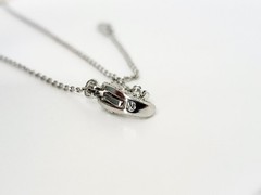 Vintage Silver Tone Crystal Tear Drop Pendant Necklace With Rhinestones Signed N