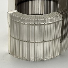 Sculptural Asymmetric Plexiglass Lucite Cuff Bracelet Ribbed Acrylic Art Deco