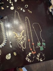Untested Mixed Jewelry Lot, Vintage, Earrings, Necklaces, Rings, Cufflinks, More