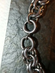 Heavy Duty Double Link Sterling Silver Charm Bracelet Chain 7″ 20 grams Unisex