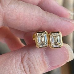 Art Deco Lab Created Diamond Antique Engagement Gift Special Earring 925 Silver