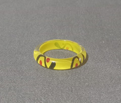Vintage Hand Painted Lucite Resin Acrylic Ring – Size 7.5 – One of A Kind