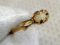 Antique 10K Yellow Gold Ring 1.89g Fine Jewelry Size 5.75 Band White Round Stone
