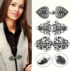 Vintage Cardigan Clip Sweater Shawl Clasp– Retro Zinc Alloy Cape Collar Fastener