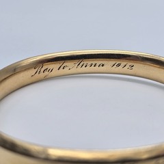 1912 Antique 14k Gold Filled Hinged Bangle Bracelet 7.5″ – Mono, Anna AKR