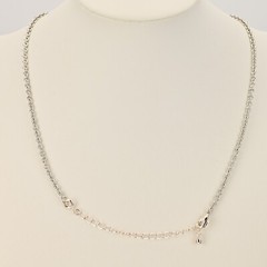 Original Vintage Designer Silver Onyx Zirconia Rhinestone Gemstone Necklace