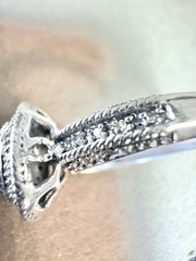 Vintage India Natural Black & White Diamond Sterling Silver 925 Ring Size 8