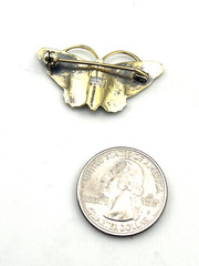 Vintage Norway Sterling silver butterfly pin brooch white enamel Aksel Holmsen