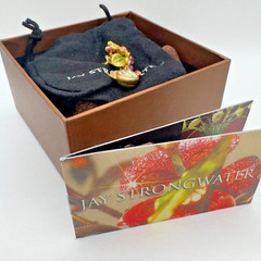 Vintage Jay Strongwater Flower Basket Dangle Rhinestone Statement Pin USA