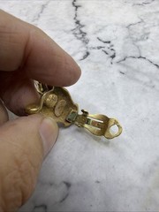 VTG Jackie Collins Panther Earrings Green Eyes Gold Tone Clip Designs Signed