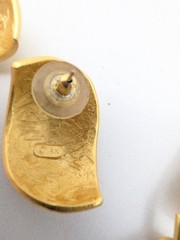 Anne Klein Collar Necklace & Earrings Satin Brushed Gold Tone Chunky Runway Read