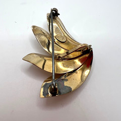 VTG REGEL 12K GF BROOCH/Pendant – Stylized MCM Leaf Cluster – 2 inches